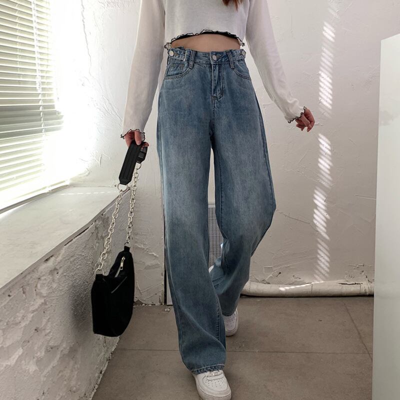 ルーズスプリングハイウェストスリム 春物 スーパーモール21921376334