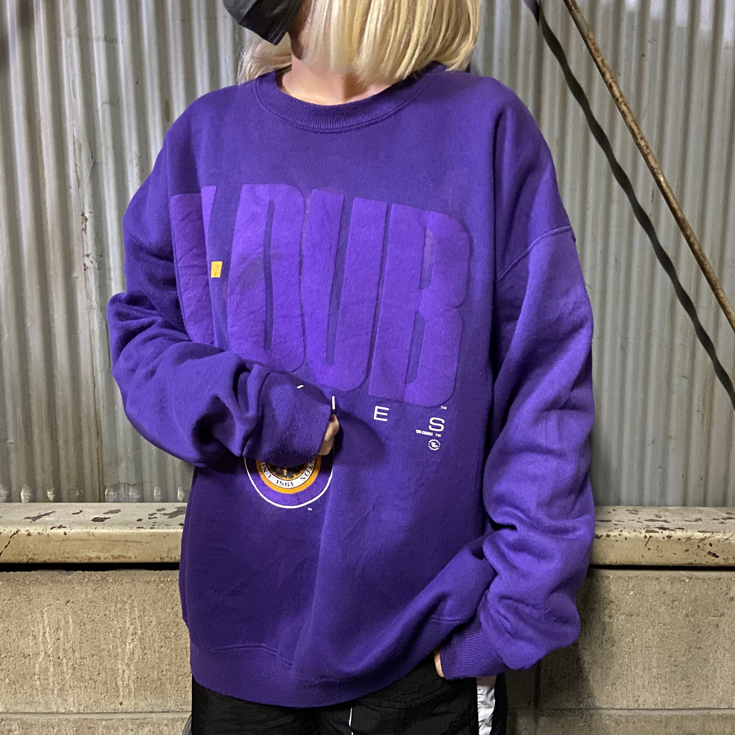 70s VINTAGE SWEAT XL 半袖スウェット PURPLE USA製