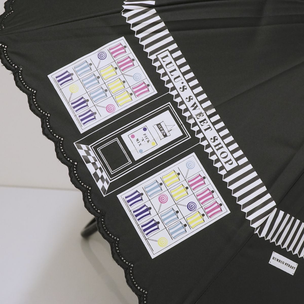 晴雨兼用日傘 LULU GUINNESS ルルギネス USED美品 ブラック 晴雨兼用日傘 LULU GUINNESS ルルギネス USED美品 ブラック