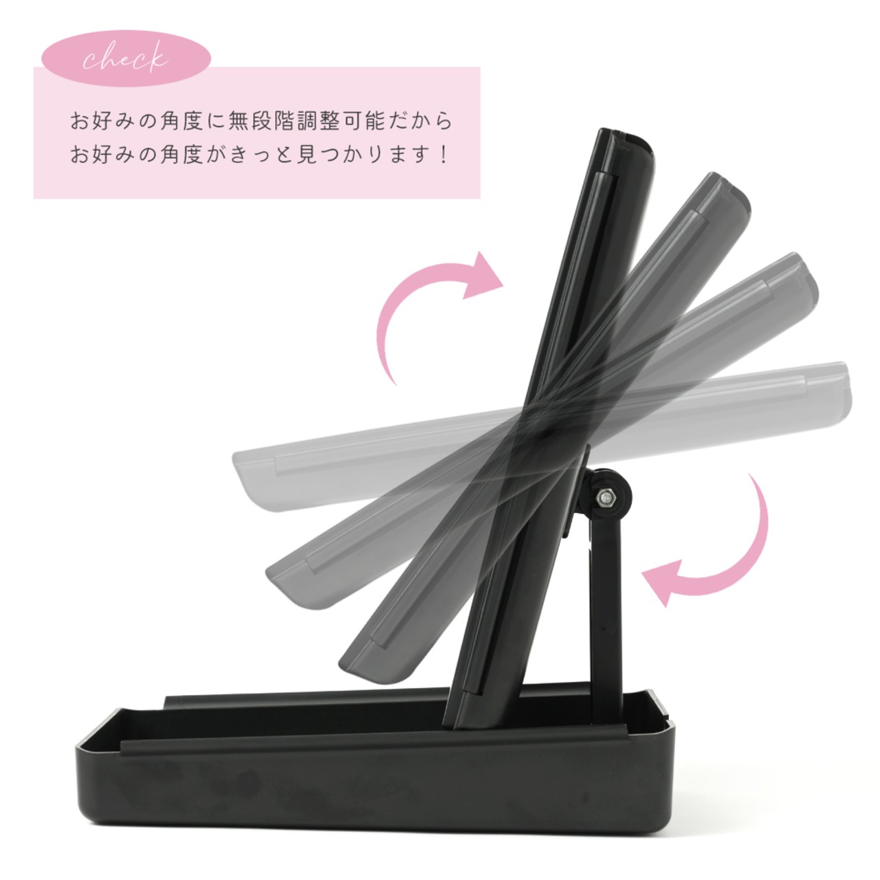 LEDライト付き卓上ミラー l5hm005