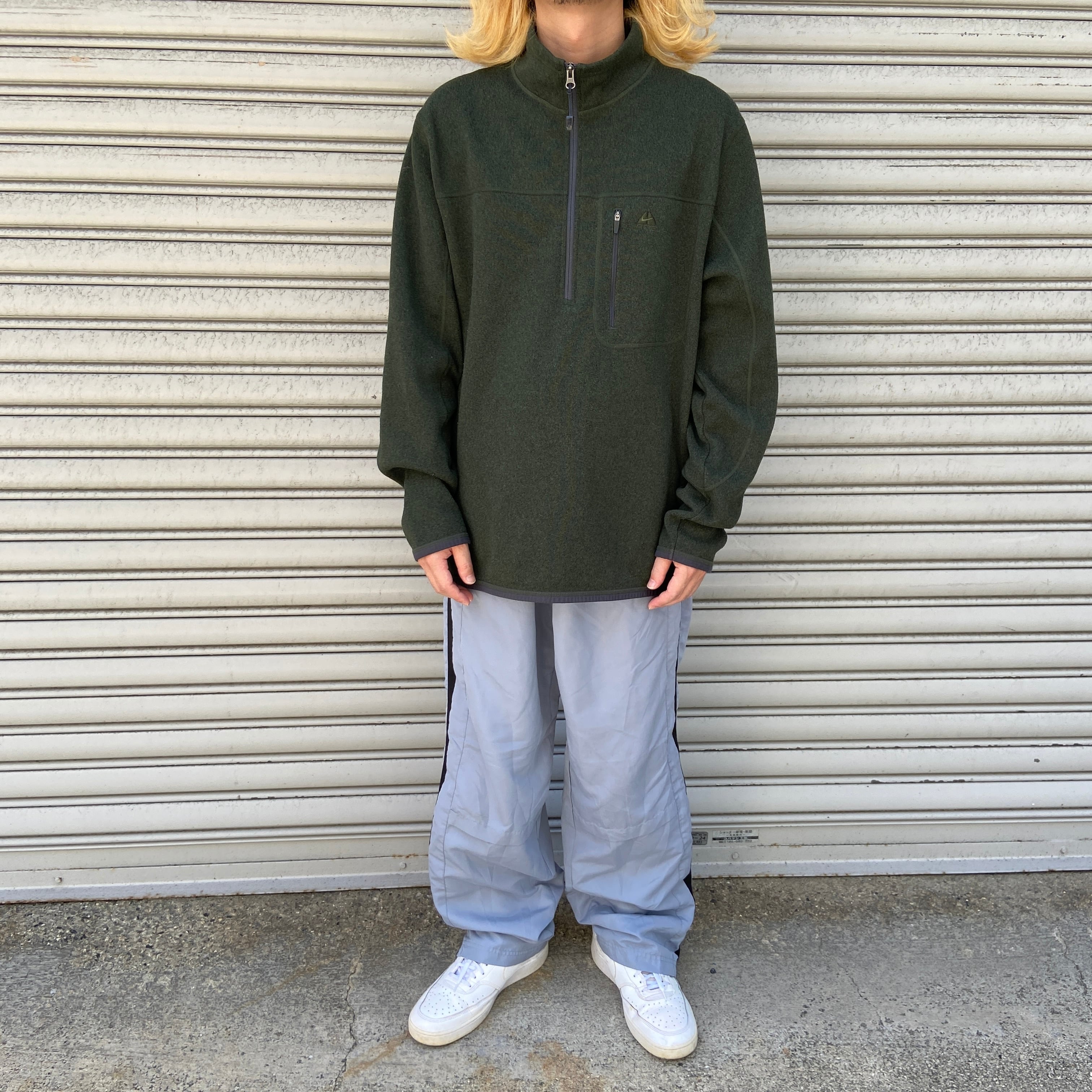 NIKE ACG ナイキ ハーフジップフリースプルオーバー カーキ XL | 古着 