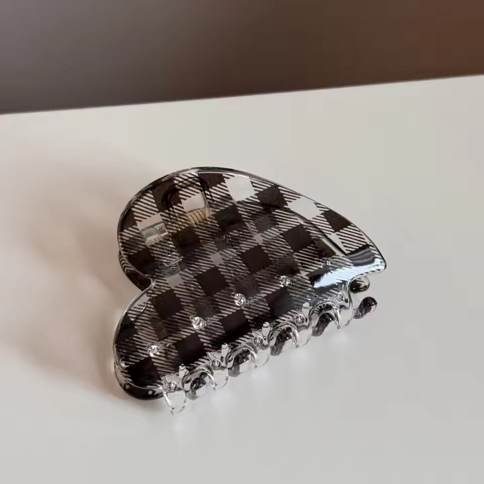 チェッククリアヘアクリップ