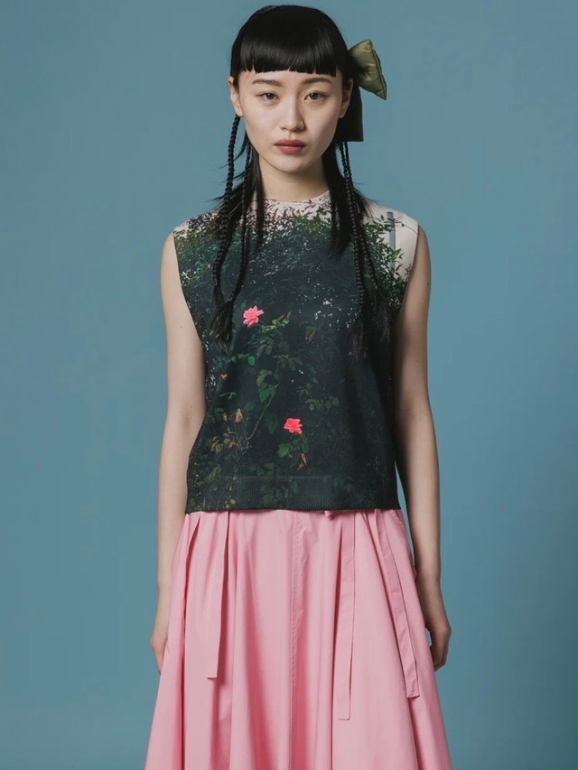 【26AW | WOMEN】NONTOKYO ノントーキョー /ベスト / PRINT KNIT PULLOVER VEST　NON-26A-1021