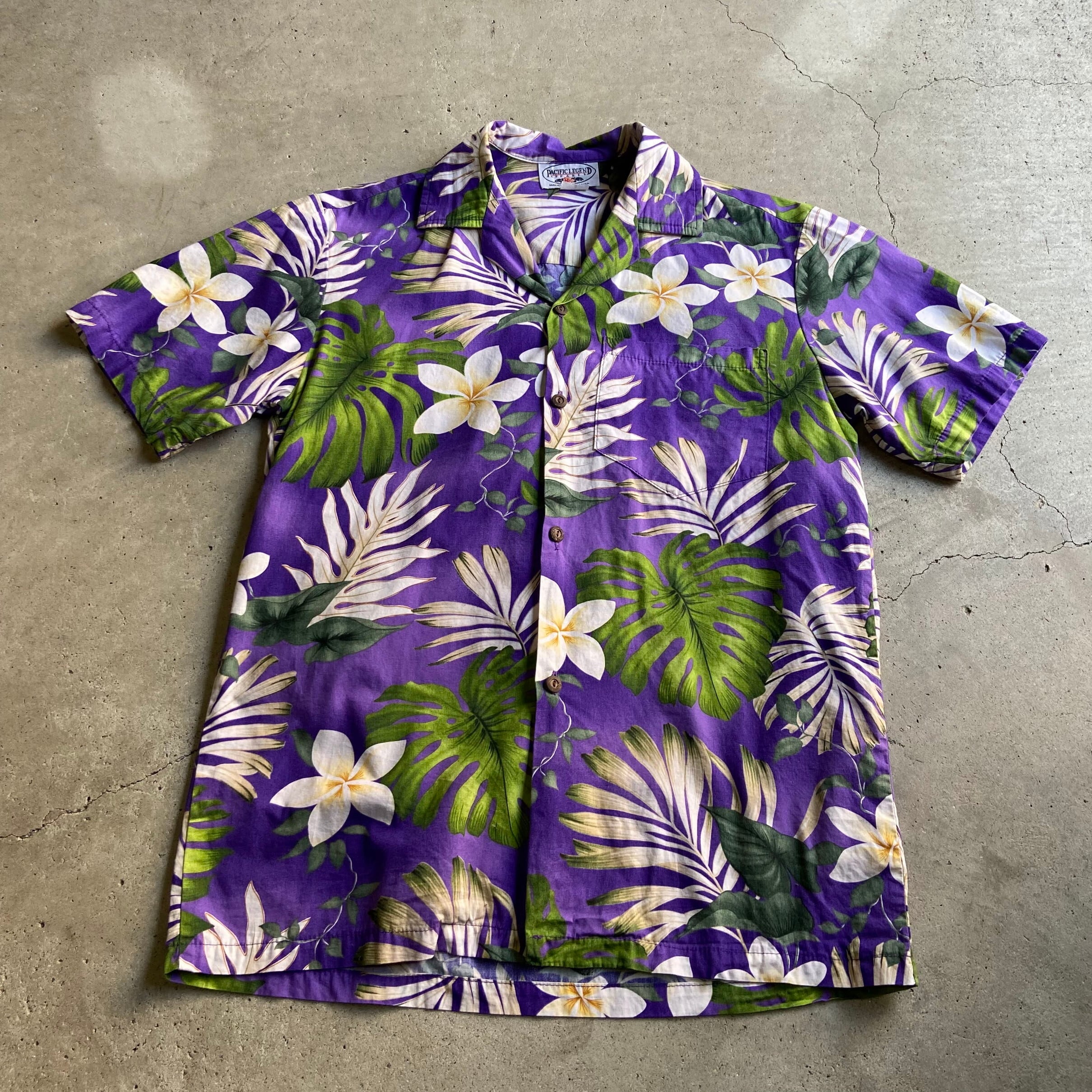 メンズ ハワイアン シャツ アロハ ネイビー 花柄 2XL USA 90s