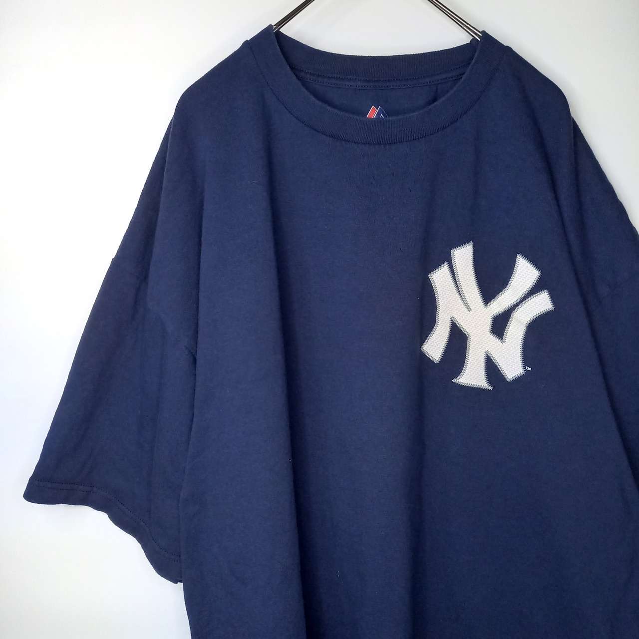 マジェスティック　ヤンキース　Tシャツ　半袖ジーター　両面プリント　ネイビー