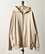 ATELANE Fleece lining suede punch zip hoodie (IVO) 23A-24000