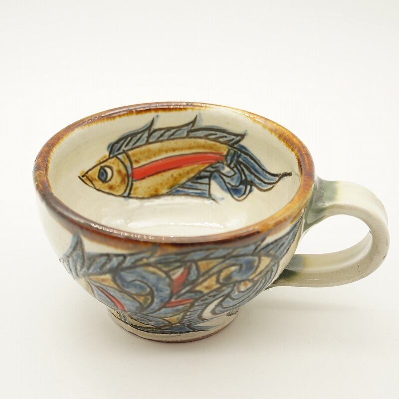 スープカップ 魚紋【金城陶器秀陶房】 | 沖縄の工芸品 うぃーりきさん