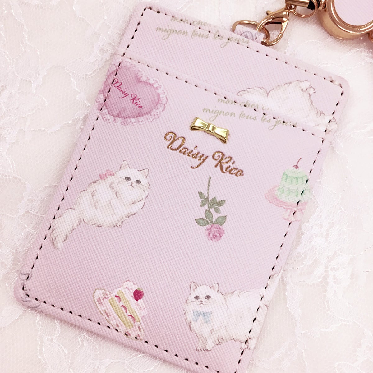 リール付きパスケース ꫂ ၴႅၴ♡Lady rosę series♡ꫂ ၴႅၴ