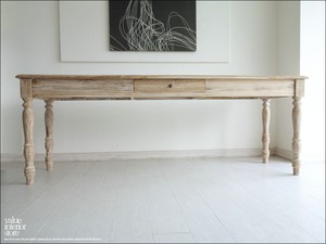 「　ワタナベ様　サイズオーダーデスク　」　チーク無垢材 デスクReproWW 机 テーブル パソコンデスク カウンターデスク シャビー 什器 無垢材家具 200cm 送料無料 世界三大銘木