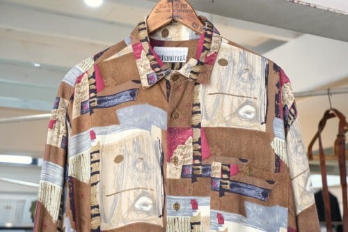 80's CITY STREETS by abstract-print rayon Shirt GARYO