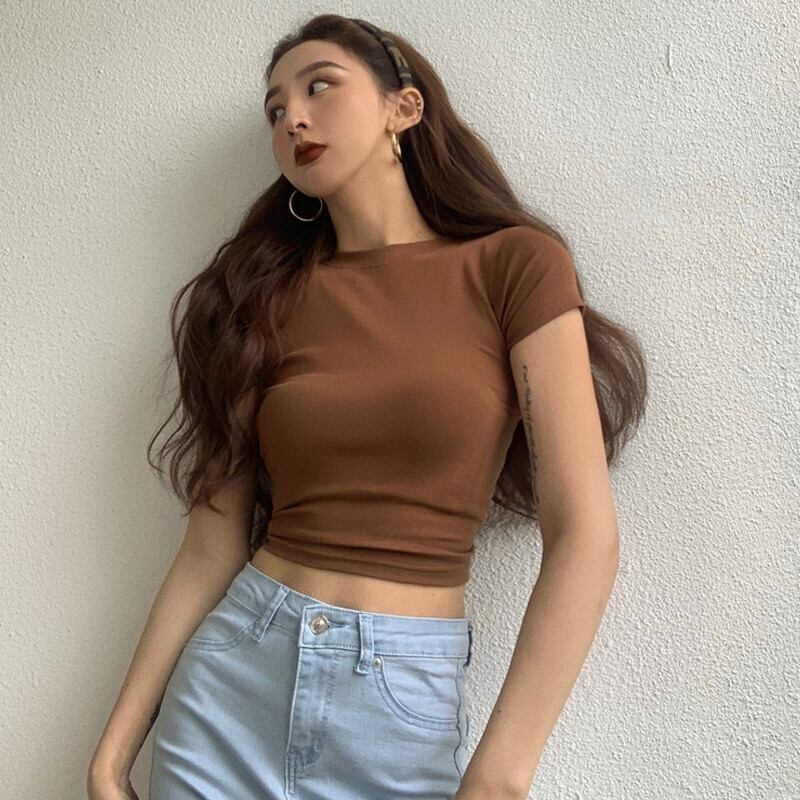 オータムショートシャツ ウェストTシャツ 秋物 ガールズファッション16649924542