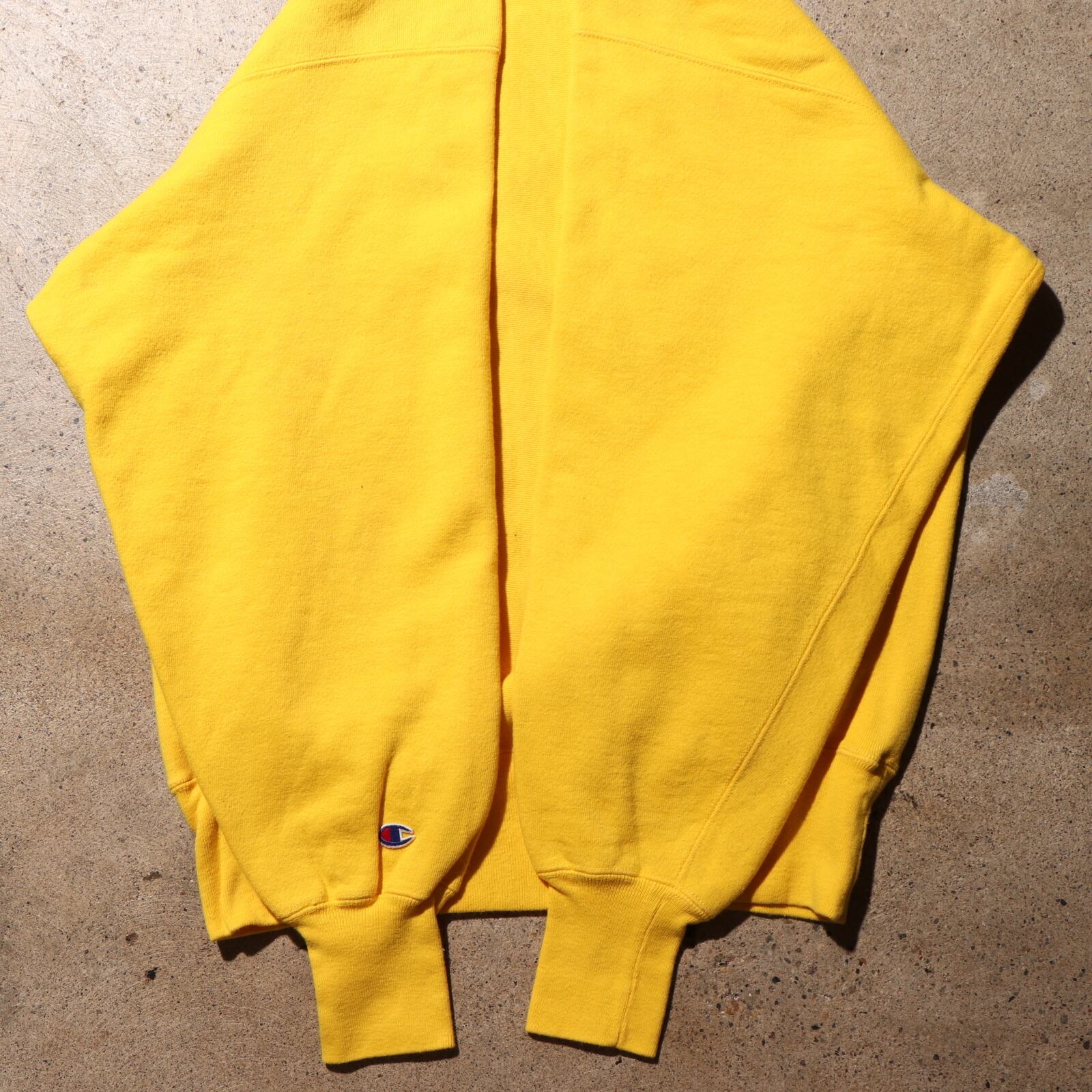 美品 XL 90s USA 原色イエロー 無地 リバースウィーブ チャンピオン 