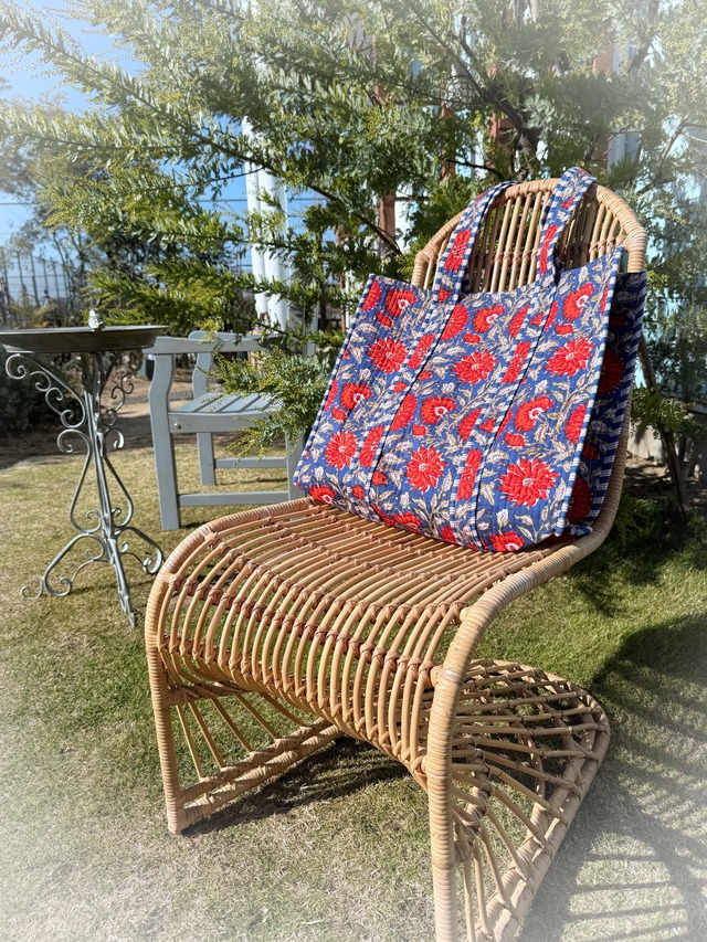 《Botanical Bags ①》Blue × Red Flower（ファスナー無しタイプ）