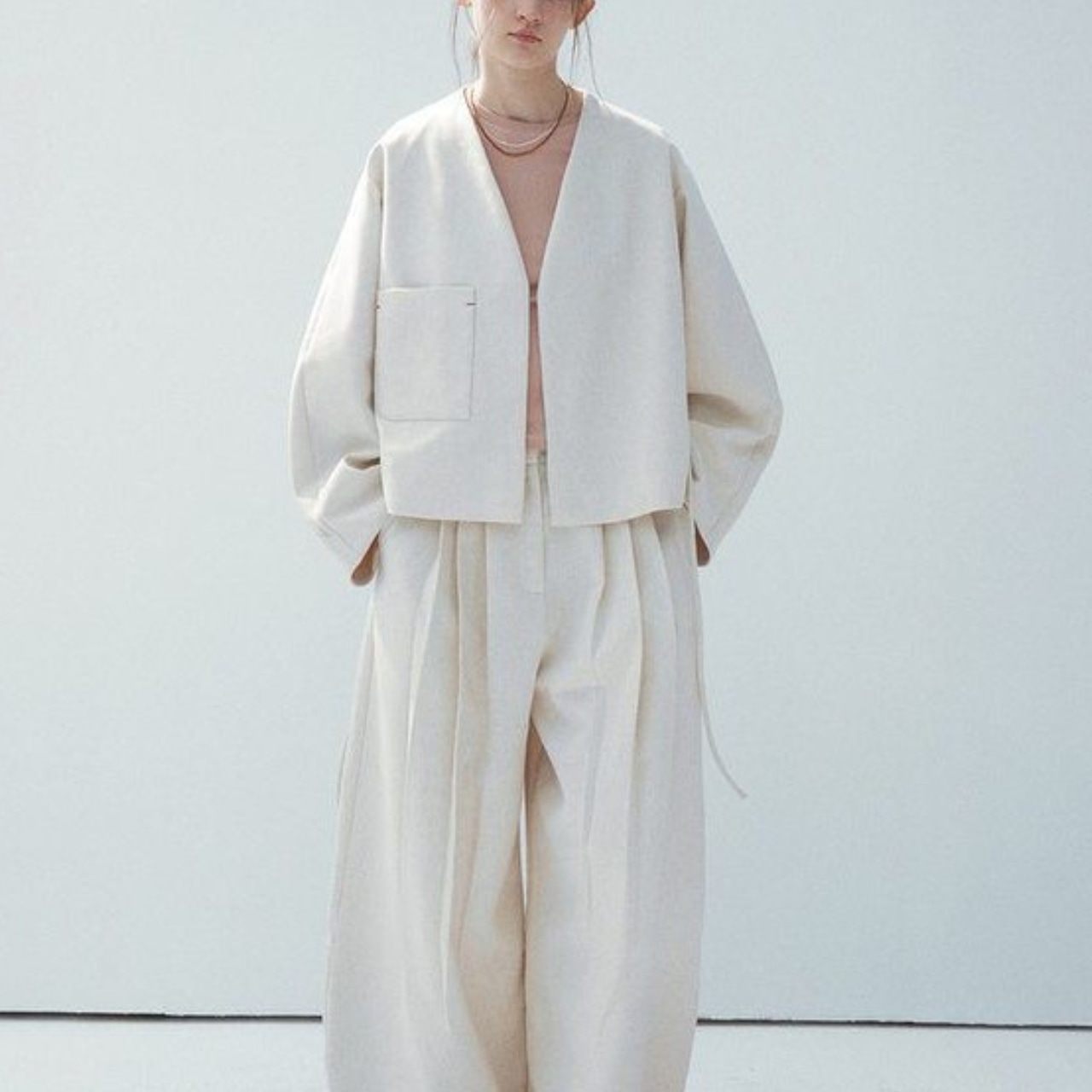 Wrap Design Waist Tie Cropped Jacket T0323