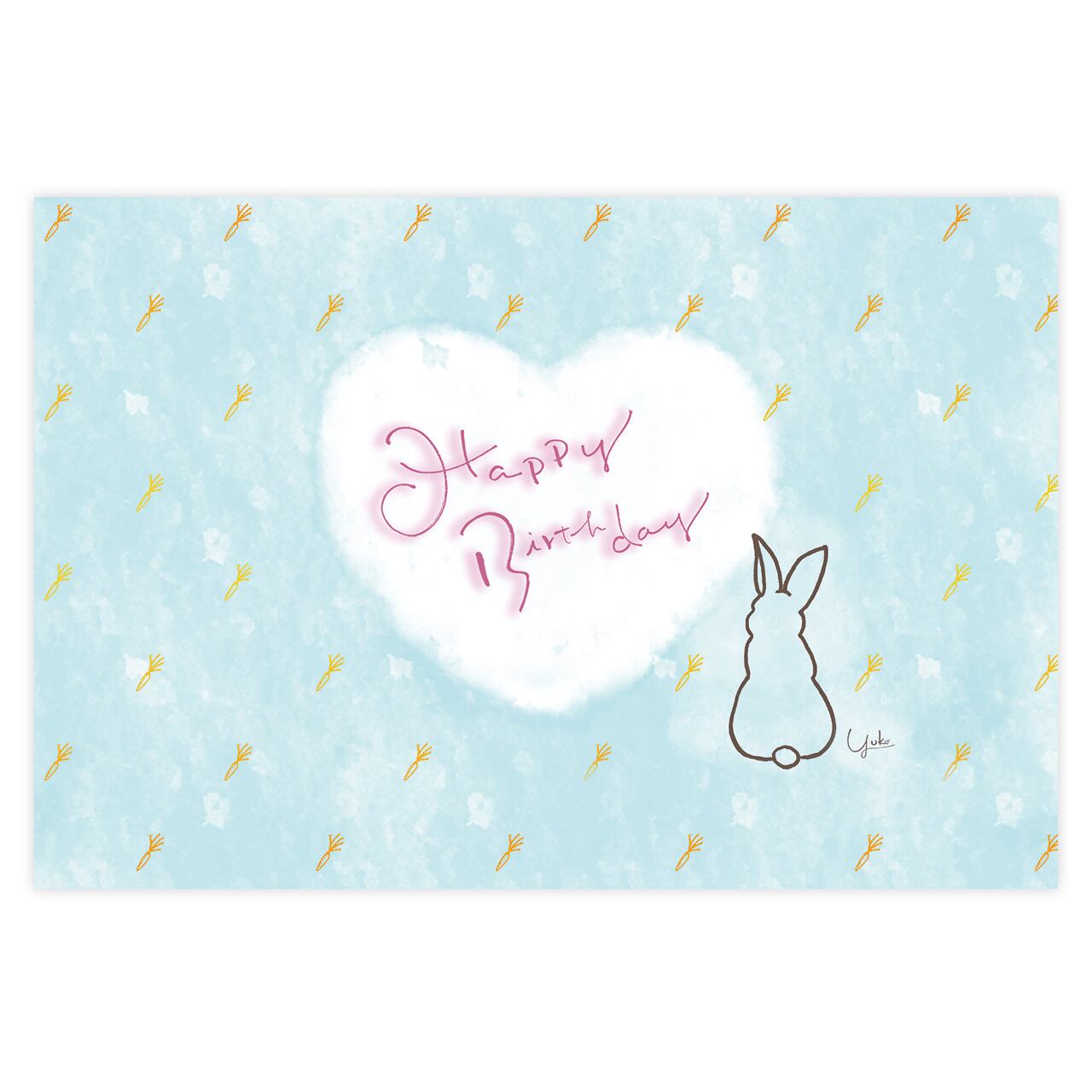 ポストカード『バースデーカード』(動物のお尻シリーズ3連作)ウサギ〜YUKO・Y3-7〜