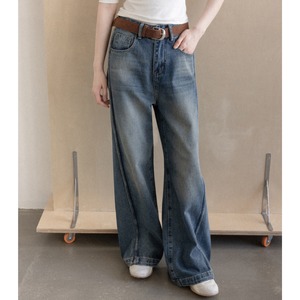 wide-leg denim pants　J00458