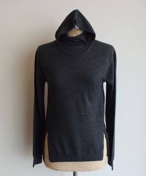 Little $uzie/ls3499K Extra Fine Wool Hooded Knit(Charcoal)