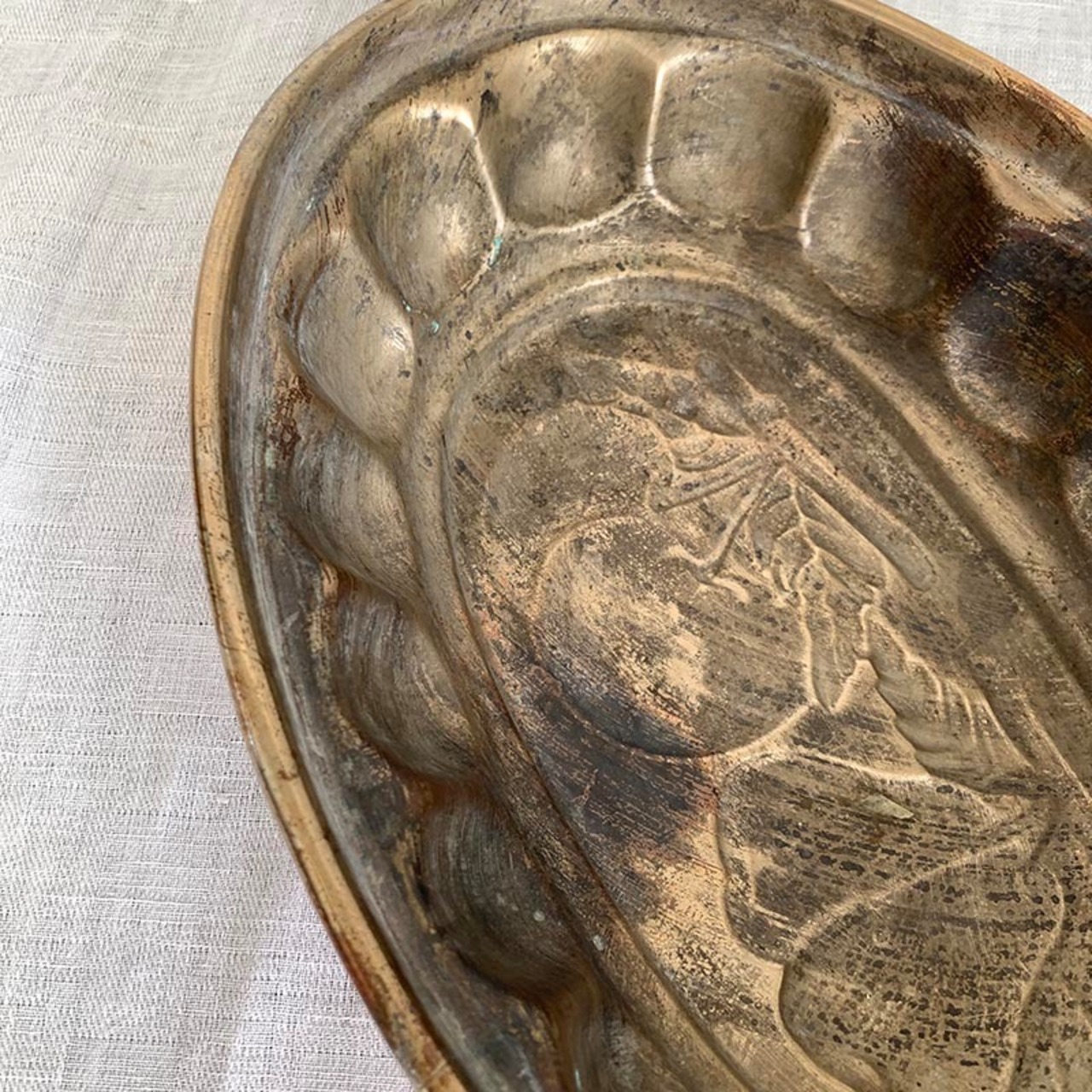 コッパーモールド　お菓子焼型　フルーツ柄大きなオーバル（フック付き） 18KWa23