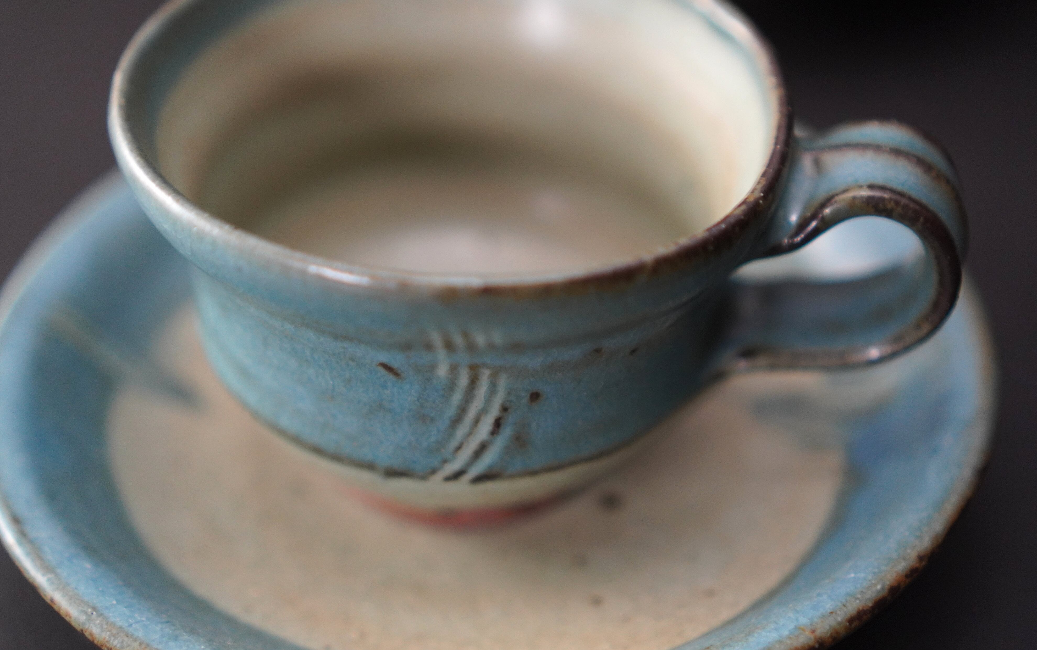 コーヒーカップ（泥彩A）2客セット | 倉敷酒津焼 兜山窯