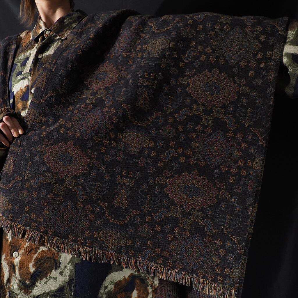 Geometric ethnic gobelin weave vintage poncho