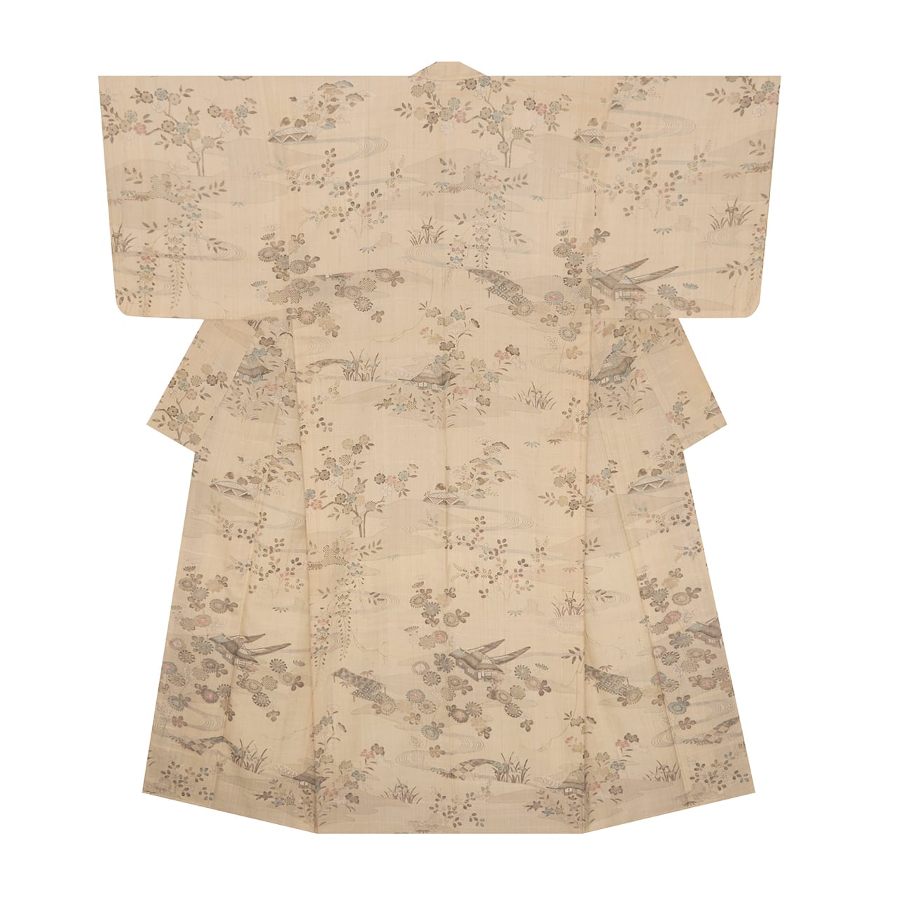 斜め縞模様 白影絞り 木綿単衣着物【未着用品】 | かわの屋