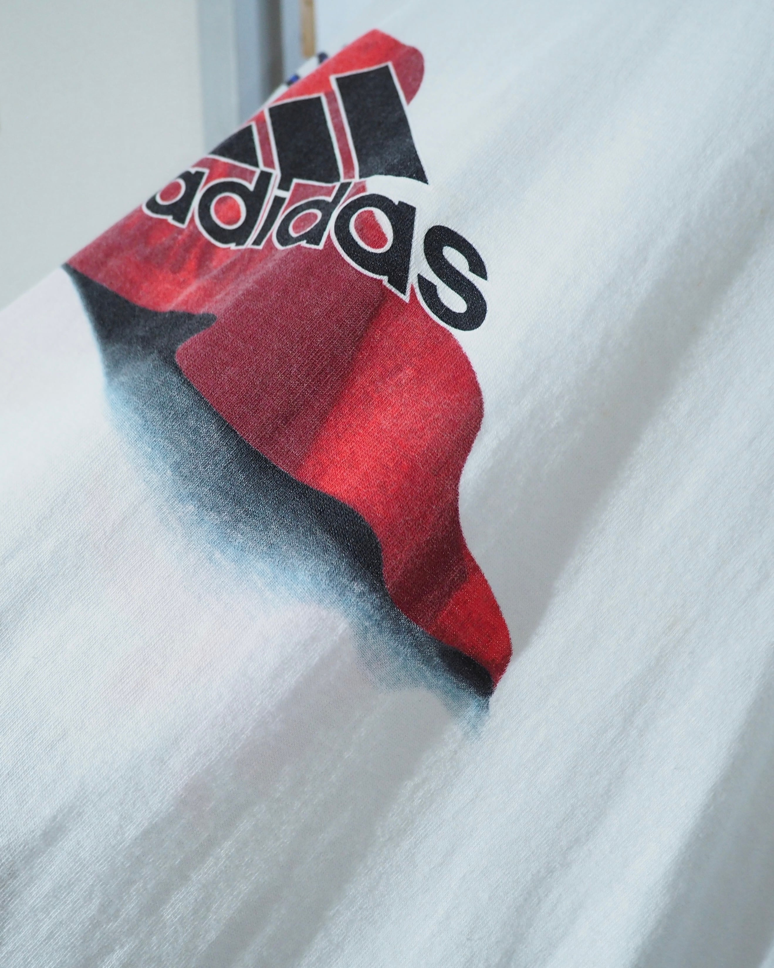 2000s ” Old adidas ” Flag logo printed vintage loose Tee