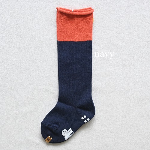 《mina perhonen 2024AW》duo ハイソックス / navy / 9-11cm
