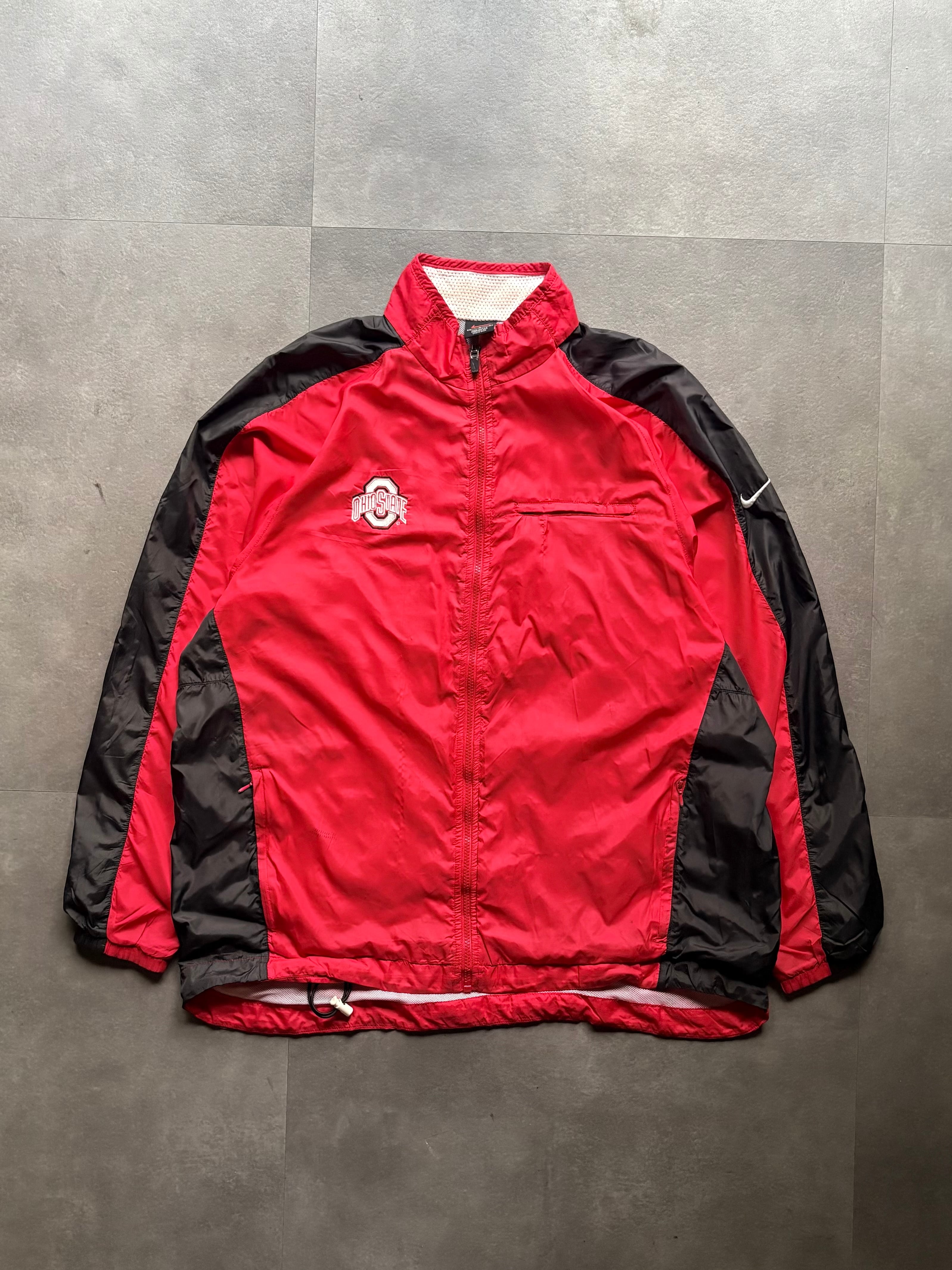 常田大希さん着用】アディダス ナイロンジャケット 刺繡ロゴ 万国旗