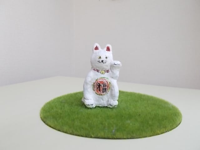 インテリア 紙粘土 人形 オブジェ 招き猫 福とスズ | Pay ID