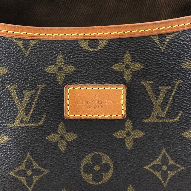 LOUIS VUITTON ルイヴィトン モノグラム ショルダーバッグ ブラウン PVC レザー ソミュール 30 M42256 vintage ヴィンテージ オールド 38nfh4