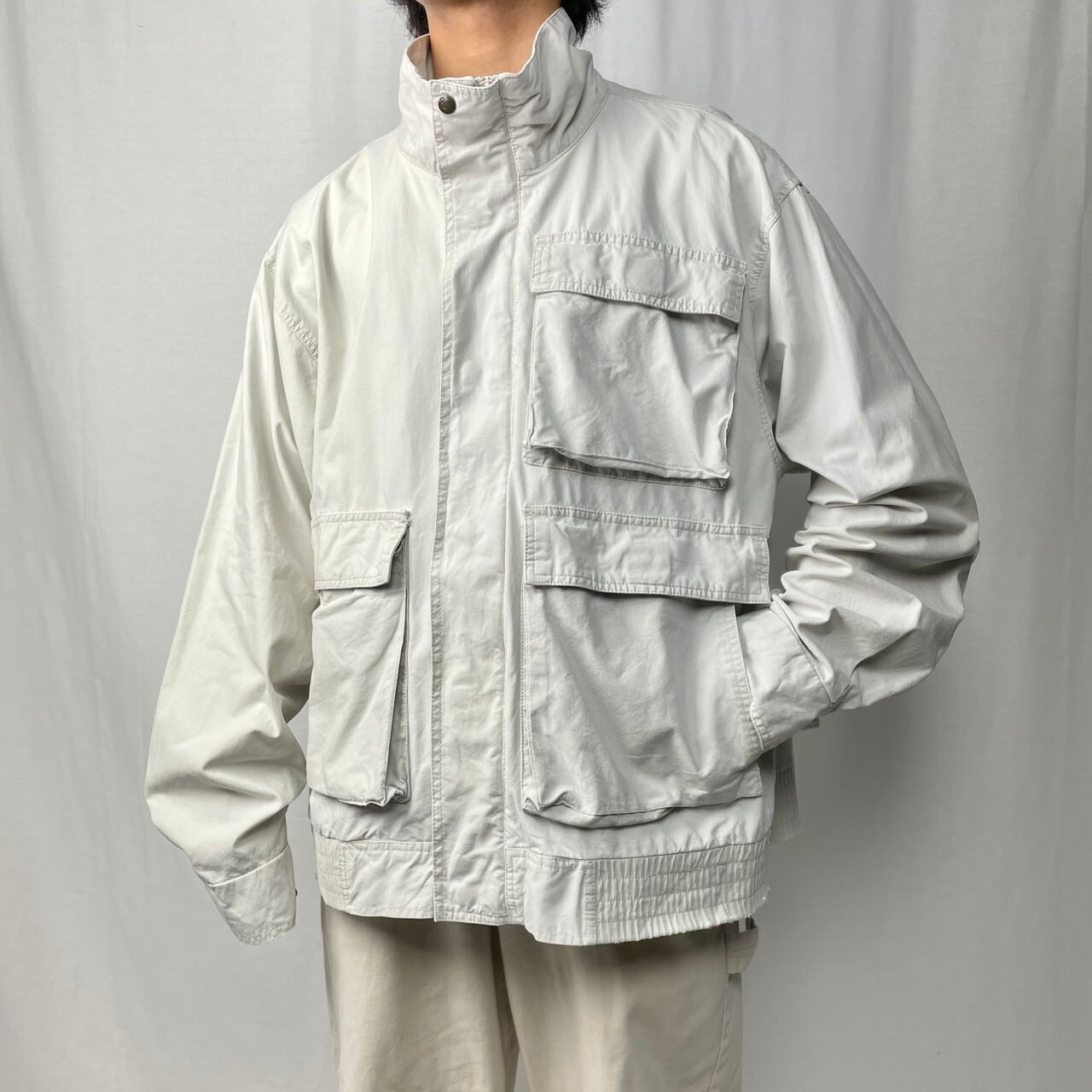 80年代 WOOLRICH ウールリッチ コットンジャケット メンズXL相当 古着 80s ヴィンテージ VINTAGE ライトグレー ホワイト  【コットンジャケット】/ホワイト | cave 古着屋【公式】古着通販サイト