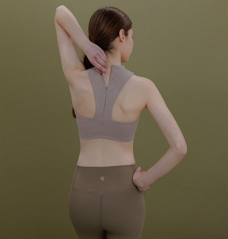 Becky Mock Neck Bra Top【TOPS495】 Soluleda by CONCHWEAR★ピラティス・ヨガウェア★