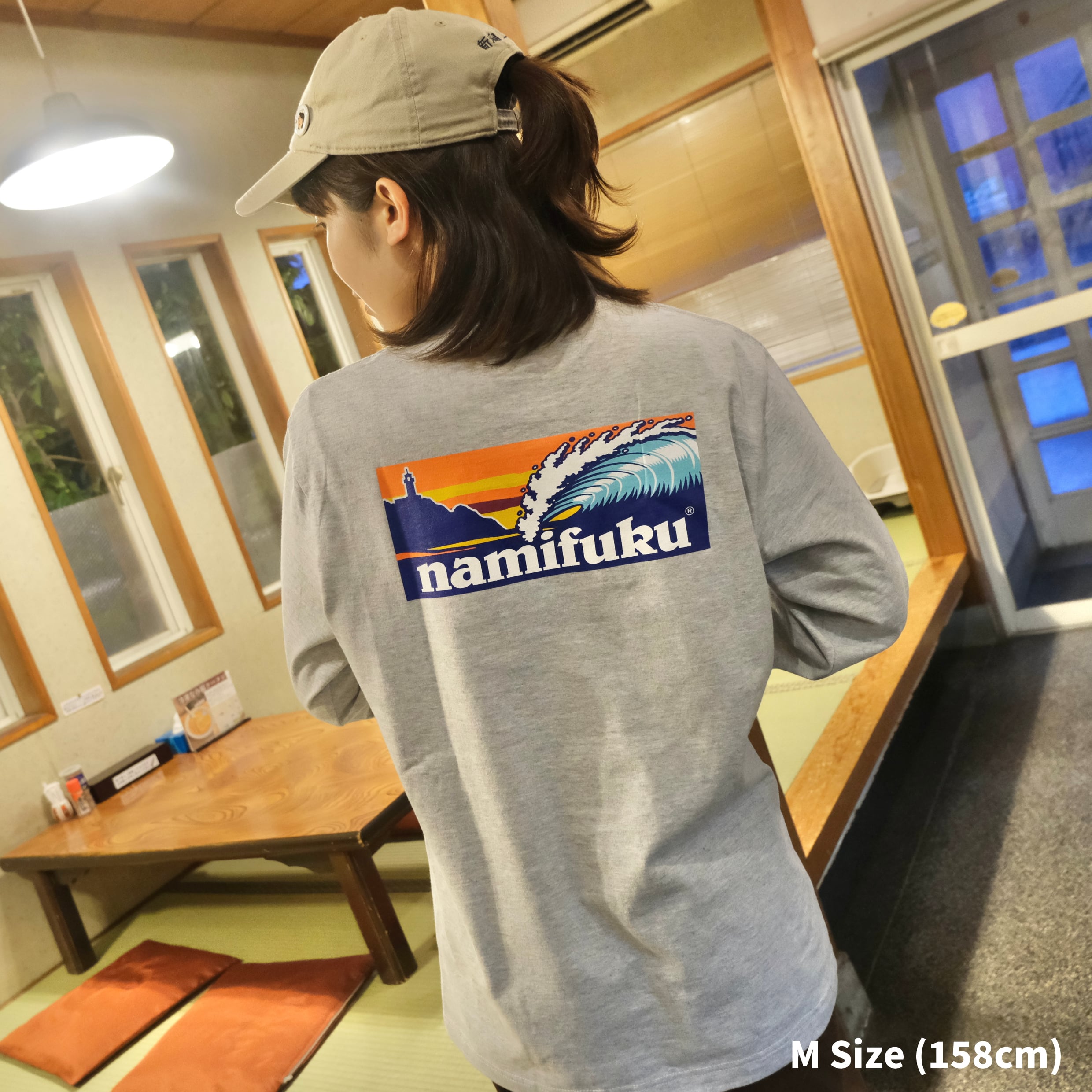 NAMIFUKU FLAG L/S Tシャツ(ASH GRAY)【通常便】 | 新潟ラーメン なみ福