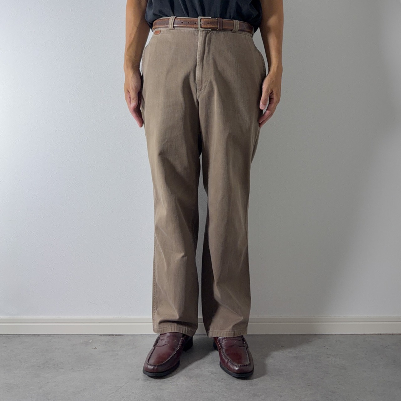 90s 初期型 USA製 Polo by Ralph Lauren POLO CHINO "Leather Patch" Ash Brown  [W31.5L27.5相当] 古着 - 15
