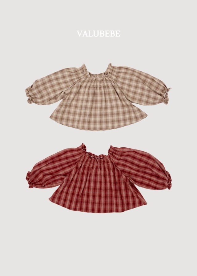【取寄】valubebe｜duddy check smock blouse｜デュディチェック スモックブラウス｜6M-S｜baby&toddler｜26 autumn