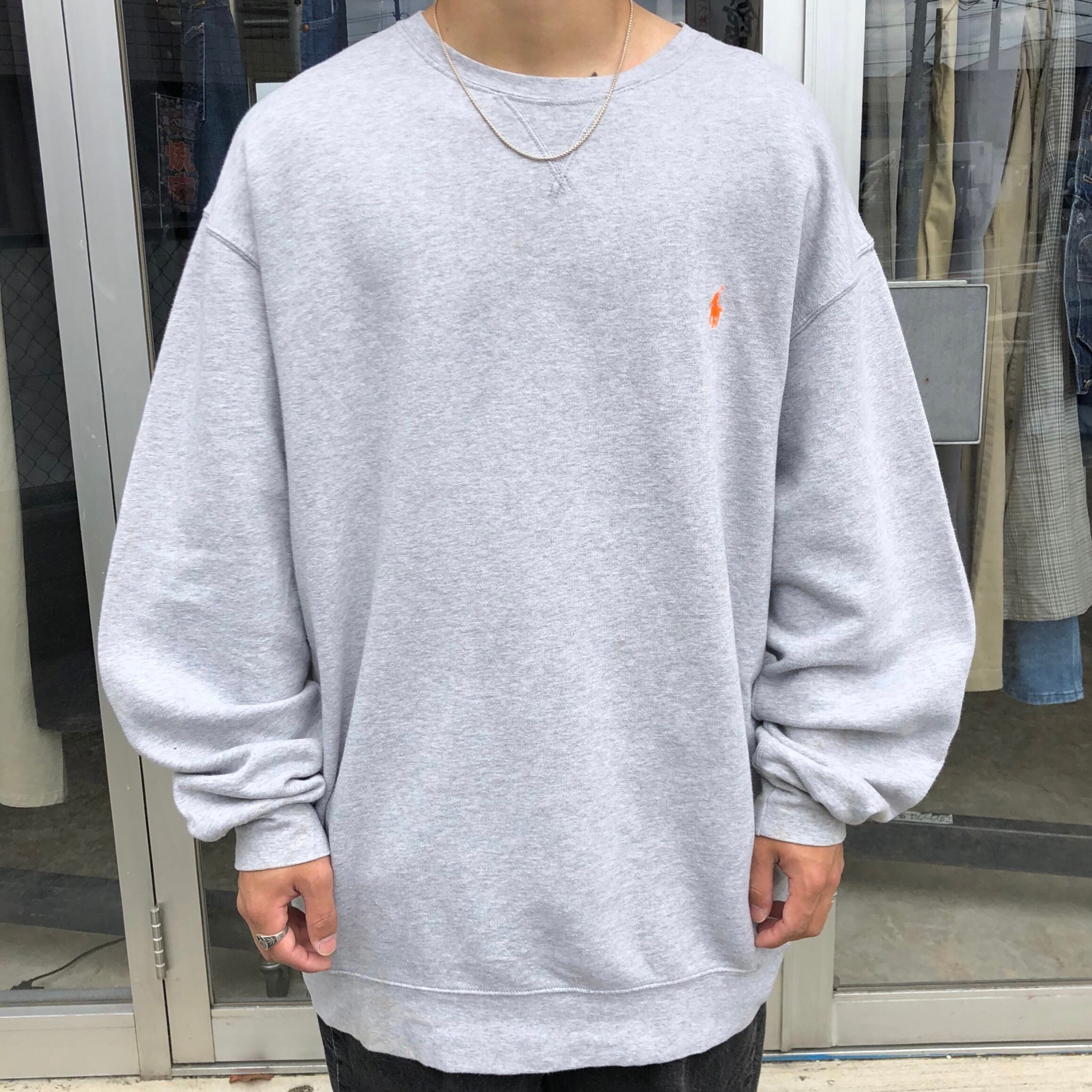 6640.ポロラルフローレン ワンポイント刺繍ロゴスウェット XL 古着