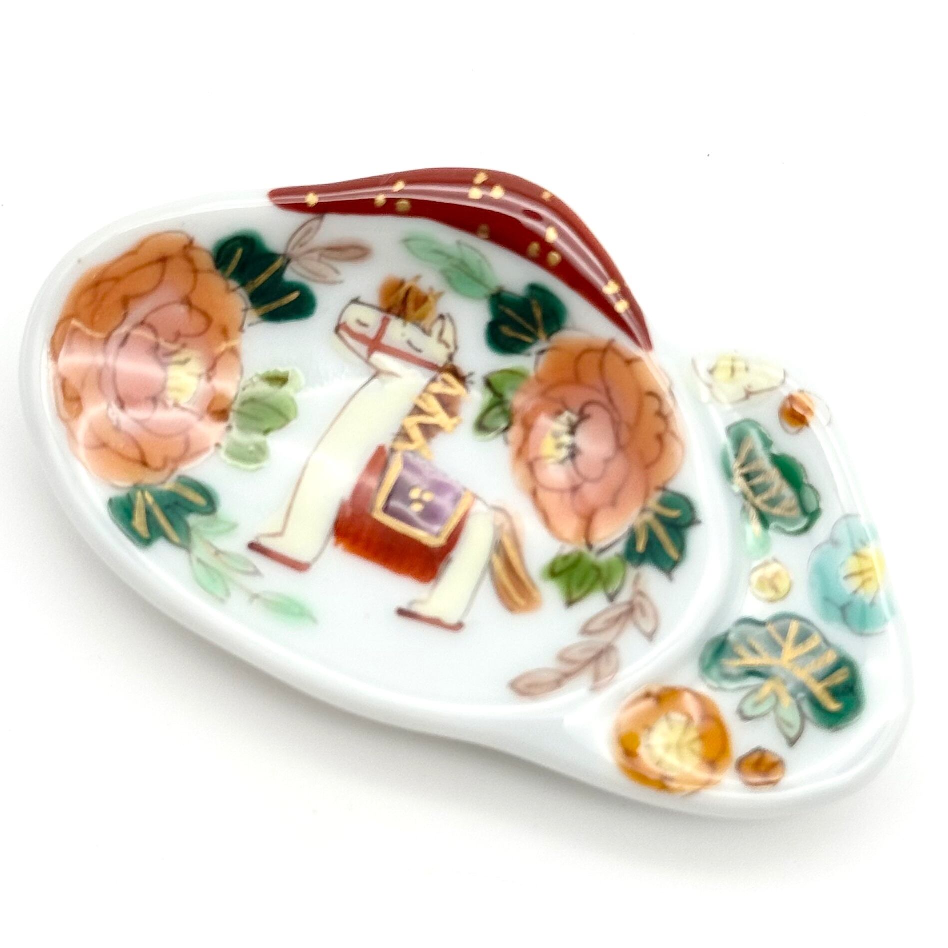 午(松竹梅と牡丹A) 二枚貝箸置き《曽我部治子》 | 24to3［西富陶磁器