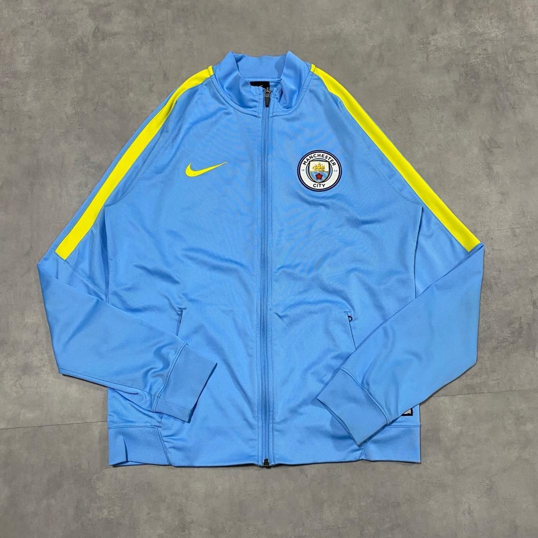 ナイキ マンチェスターシティ トラックジャケット サッカー 古着 青 黄色 M