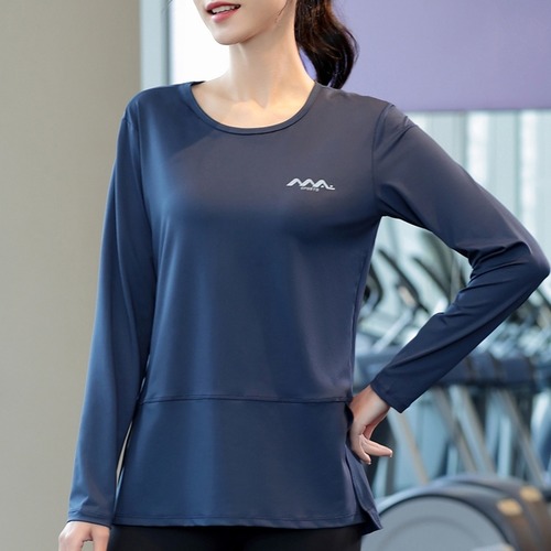 サイドスリット ラウンドネック 長袖トップス *2col* 00104 画像