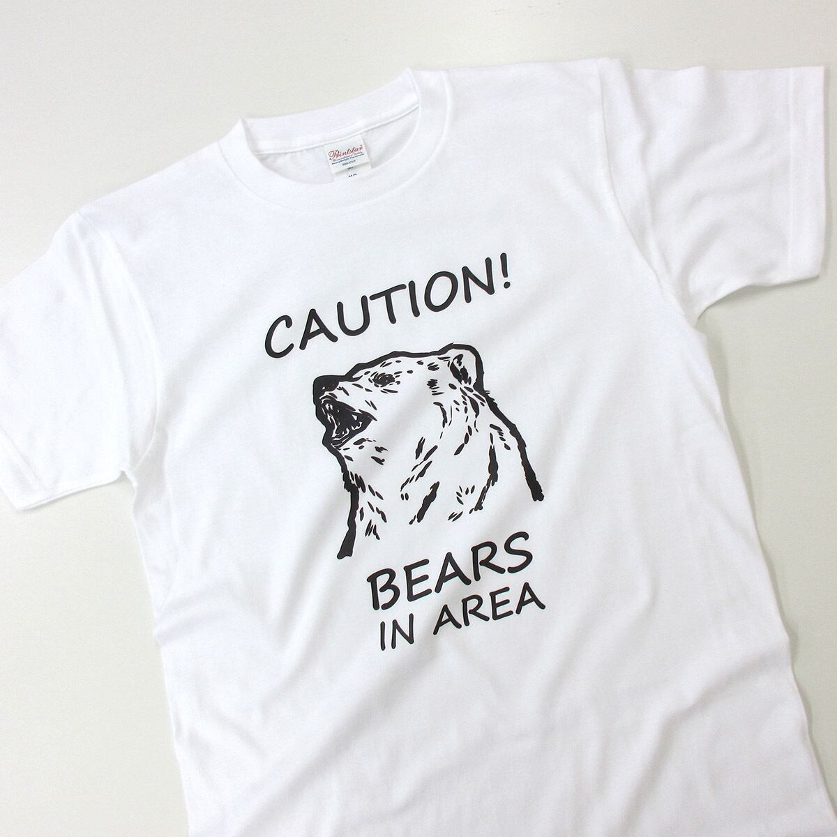 熊注意 イラスト tシャツ  am101 熊被害 くま出没 熊に注意喚起 ヒグマ ツキノワグマ 熊 くま