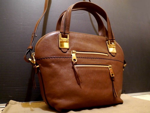 美品★Chloe クロエ アンジー ハンドショルダー レザー バッグ 茶★