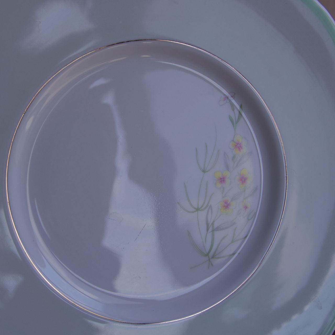スージークーパー グリーン 黄色 花柄 盛り皿 四角 23cm Susie Cooper