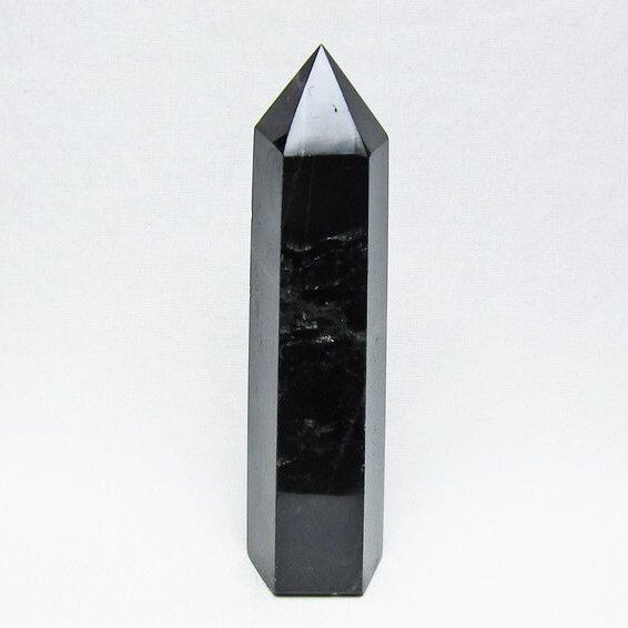 モリオン ポイント 黒水晶 六角柱 置物 一点物 152-4412