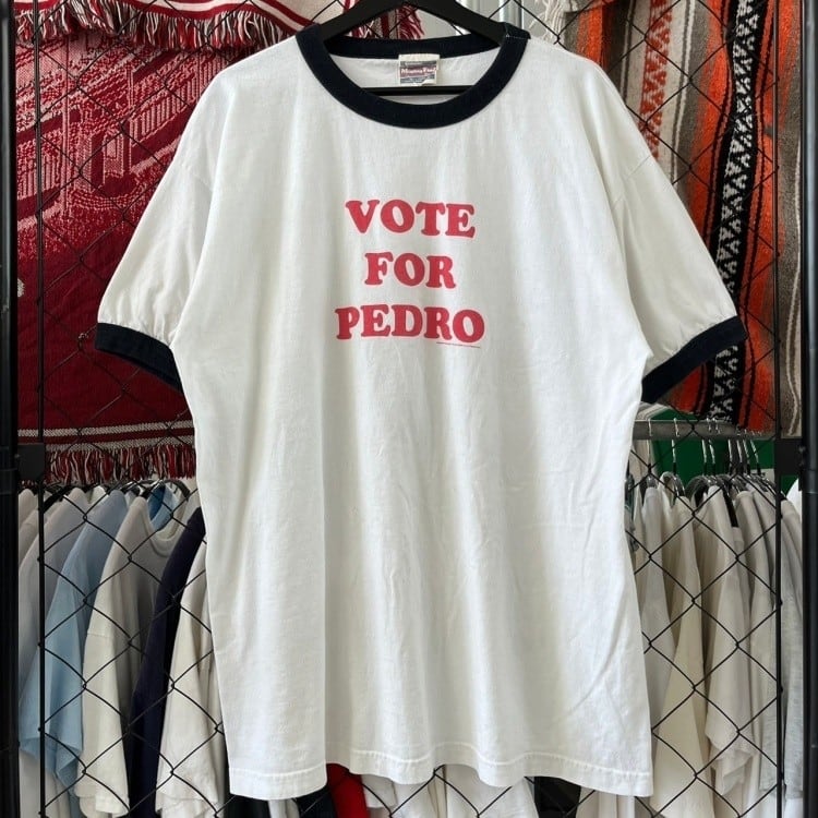 00s ナポレオンダイナマイト VOTE FOR PEDRO リンガーTシャツ ムービー 