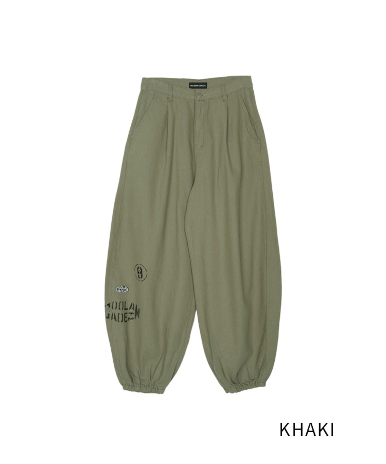 サイドペイントオーバルジョガーパンツ (KHAKI) CQ-49018