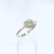マスカットグリーン翡翠リング K10WG clear green jade diamond A貨翡翠 jd_rg2048
