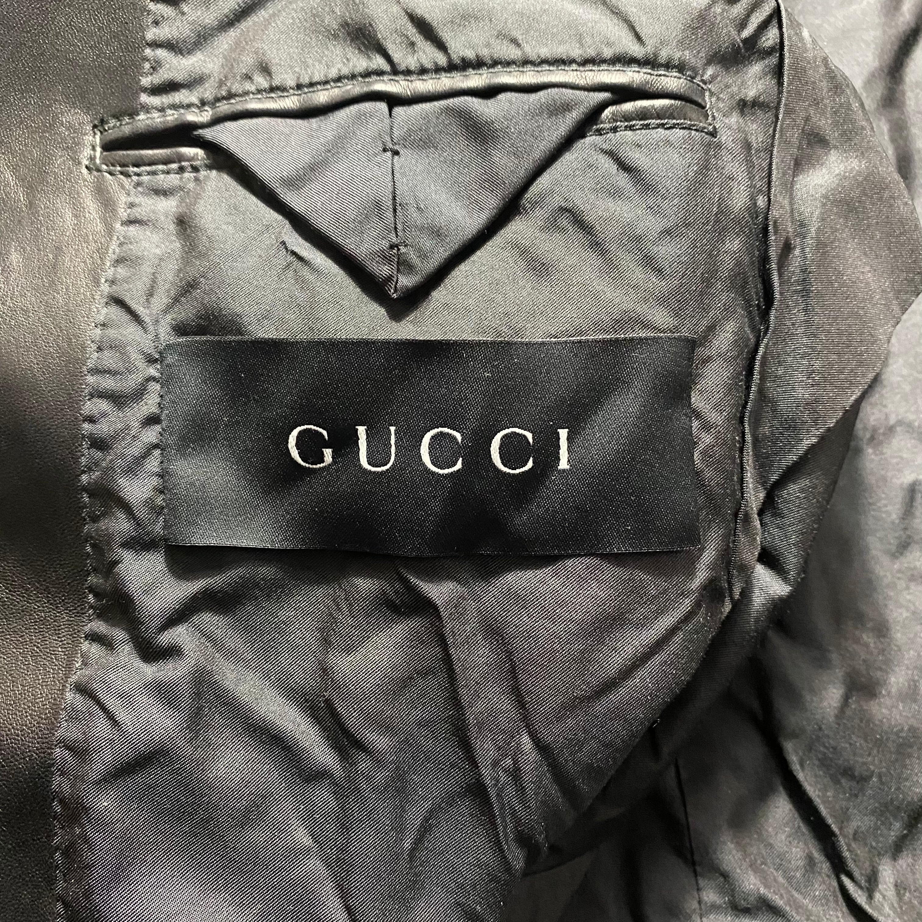 GUCCI by Tom Ford black leather tailored jacket | NOIR ONLINE