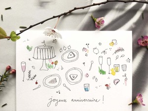 カード　Goûter d'anniversaire　 "美味しい誕生日"