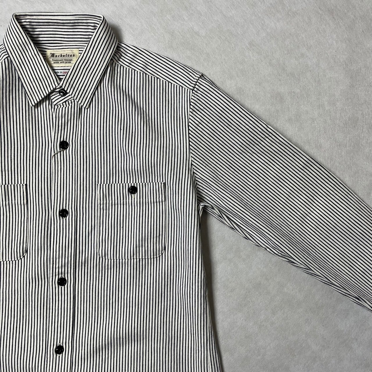 日本製】【定番】ヒッコリーワークシャツ スリムフィット Macbatros 15