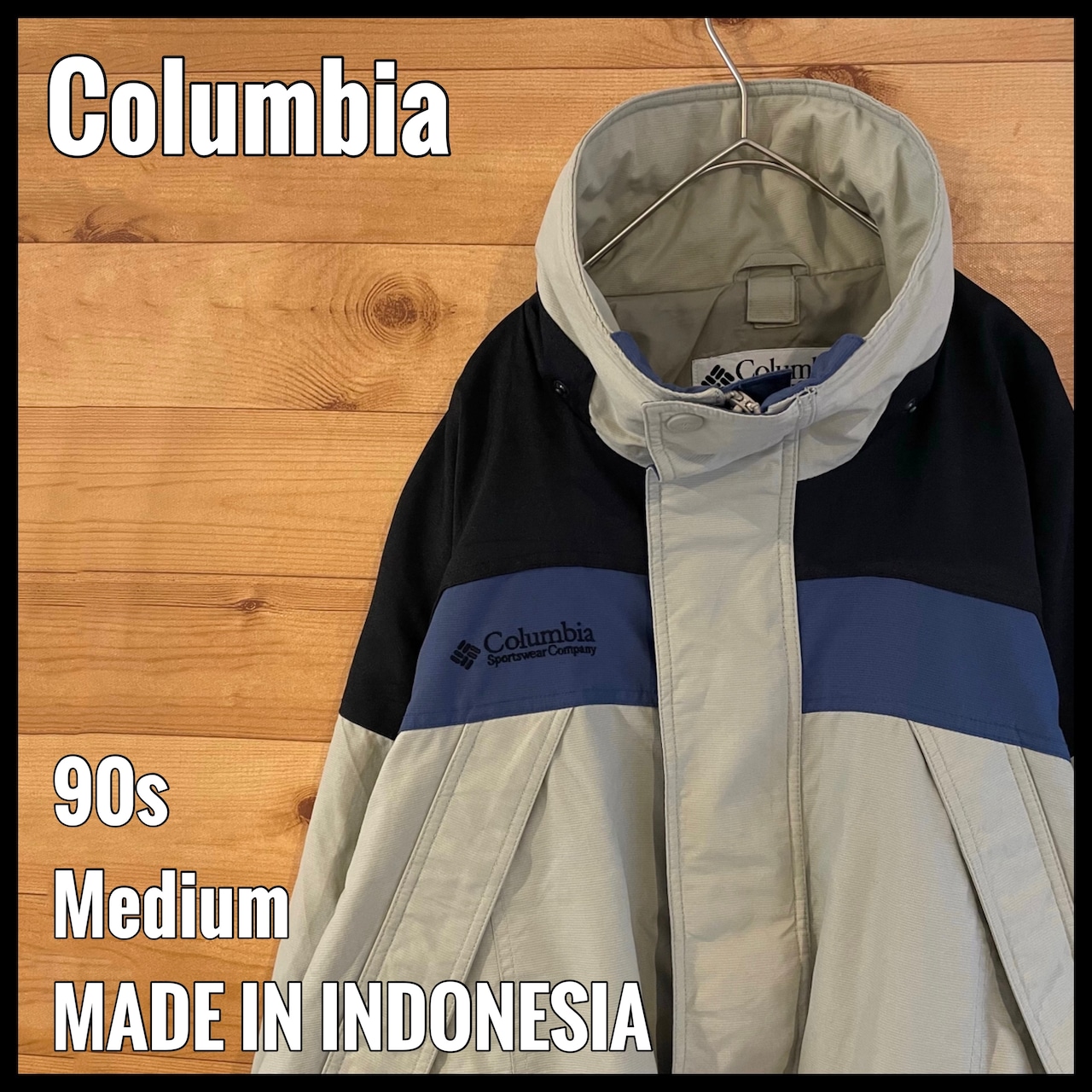 【Columbia】90s マウンテンパーカー ナイロンジャケット マルチカラー アウター Boulder Ridge 刺繍ロゴ コロンビア M US古着